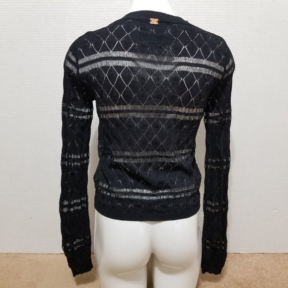 For Love And Lemons Knitz sweater Medium Joni lightweight knit semi sheer boho - Picture 3 of 16